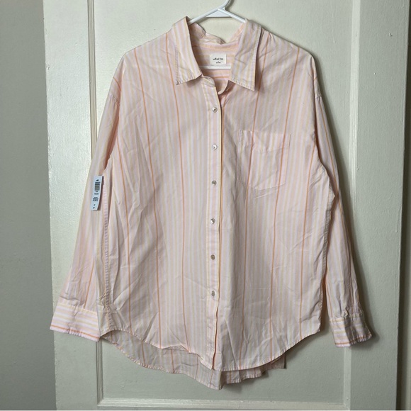 Aritzia Wilfred free barlowe relaxed button down shirt apricot S oversized NWT - Picture 2 of 9